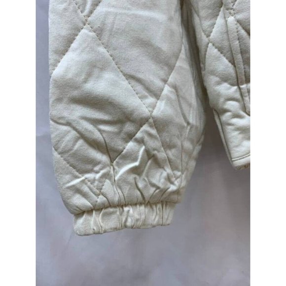 Wild Fable Light Beige Long Sleeve Full Zip Hooded Quilted Jacket Size L… - Picture 3 of 4